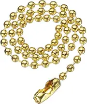 [uxcell] Stainless Steel Ball Chain 2.4mm 7.9" Length Round Bead Necklace Dog Tag Pull Chains with Connectors Clasps for Men Women Jewelry Making Bracelets Keychain, Gold