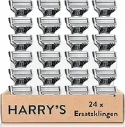 Harry's 24 Razor Blades for Men - Blue, 5 Anti-Friction Blades, Precision Trimmer, Wet Shave, Men's Razor Blades