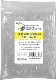 500 x Size 2 Empty Clear HPMC Veggie Caps Vegetable Vegetarian Vegan Capsules