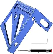 Fulasun 3D Multi Angle Measuring Ruler Aluminium Alloy Woodworking Square Ruler Clear Marking Ruler Efficient Marking Ruler Precise Multi Angle Measuring Ruler Suitable for Woodworking Fulasun(blue)