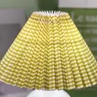 HG (Yellow Grid)E27 Lampshade Anti Dazzling Table Lamp Shade Fabric Bedroom Lamp