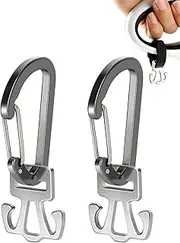 Gobeigo 2 Pack Used Dog Poop Bag Holder for Leash, Metal Waste Bag Carrier with Carabiner Clip and Hook-and-Loop Fastener Suitable for Any Leash (Conventional & Retractable)