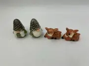 Cracker Barrel Ceramic 2in Deer & Gnome Salt & Pepper CC01B47027
