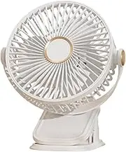 Vekol Portable Clip on Fan, Battery Operated Fan, Powerful USB Desk Fan with LED Light, 5 Speed Rechargeable Mini Table Fan, 360° Rotate Personal Cooling Fan for Home Office Stroller Camping