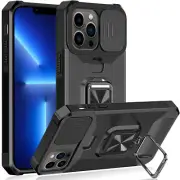 Fr iPhone 13 Pro Max Armor Ring Shockproof Hard Rugged Cover Case w/Slide Camera