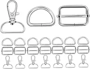 jojofuny 24pcs Metal Snap Hook Swivel Clasp d Adjustable Buckles for Handbag Sewing Pet Collar and Projects