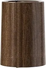 Folpus Trash Can Garbage Container Wood Grain Open Top 12L Round Waste Bin Wastebasket Waste Basket for Indoor Outdoor Bathroom Home