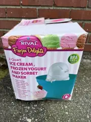RIVAL Frozen Delights 2-Quart Ice Cream Frozen Yogurt Sorbet Maker