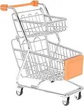 UPKOCH Mini Shopping Cart for Charming Desktop Decoration Storage Handcart Multi Functional Present Basket with Handles and Rollers for Playtime and Home Decor