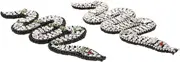 GRADENEVE 2Pcs Beaded Snake Applique Patch Handmade Decorative Beaded Patches for Clothing Bags Hats DIY Projects
