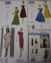 Lot 4 Uncut Sewing Patterns Vintage 1950 Dresses Size 6 - 14 Vogue Simplicity
