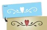 Stencils Joanie Country Heart Rustic Prim Swirl Farmhouse Border DIY Art Signs