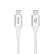 Belkin 240W Braided USB-C Cable - 1m - White [CAB015bt1MWH]