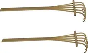 HANABASS 2pcs Mini Rake Tools for Table Decoration Five Tine Desktop Zen Garden Accessories Craft for Farm Landscaping Home Decor