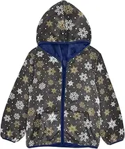 [GuoChe] Toddler Girl Sherpa Jacket Merry Christmas Snowflakes Toddler Girl Clothing Navy Blue Stylish Baby Boy Clothes