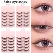 5Pairs Gracious Makeup Handmade Natural Long False Eyelashes Extension Trendy 。