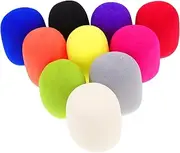 Kisangel 10pcs Microphone Covers Foam: 3.8cm Hole Windscreen Mic Head Protector - Colorful Handheld Microphone Foam Covers For Ktv Karaoke Stage Performance