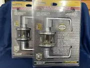 2 Sets BRINKS Commercial - Keyed Door Entry Storeroom Lever Satin Chrome BC40050