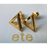 在飛比找蝦皮購物優惠-ete 耳環 黃色 金色 水晶 18k 三角形 日本直送 二