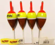 Northland Fishing Tackle Lite Bite Slip Bobber Balsa Float BRASS 1" OVAL Lot x 4