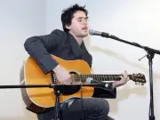 Actor Jared Leto plays backstage for radio contest winners before - Old Photo 2