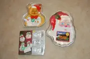 Wilton Vintage Mini Snowmen " 2105-472 & Santa Bear "2105-4432 + EZ Baker Santa
