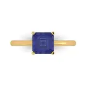 1.5 ct Asscher Cut Tanzanite Stone Wedding Bridal Promise Ring 14k Yellow Gold