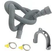 Generic Drain Hose for Washing Machines, Thickened PVC + PP Hose, 4m, 20mm-38mm Interfaces, 2 Clamps & U-Shaped Hook, Washing Machine Drain Hose Extension