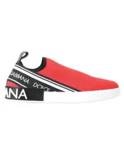 Dolce & Gabbana Portofino SlipOn Sneakers Red - Loafers - White And Red -Size