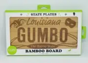 Louisiana Bayou State CORE Bamboo Serving Cheese Board License Plate GUMBO