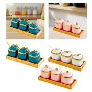 Seasoning Box Ceramic Condiment Jars for Kitchen Storage Decorative Salt