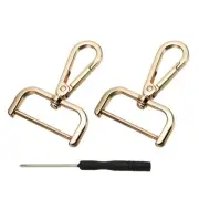 Detachable Snap Hook, 1-1/2 Inch Swivel Clasp for Purse (2 Pack, Light Gold)