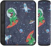 Joitme Astronaut Dinosaur Soft Flannel Car Seat Strap Pads for Infants, 4-Pack (2 S & 2 M) - Protects Skin from Scratches