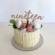 Acrylic Rose Gold 'nineteen' Birthday Cake Topper