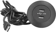 Dual USB Charging Socket for Sofa, Flush Mount Power Outlet with Smart Fast Charge for Recliners & Beds (Black)