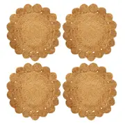 4pc Maine & Crawford Brianne 35cm Jute Table Placemat Natural