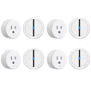 Wireless Remote Control Outlet Plug Expandable Light Switch 500 FT White 4 Packs