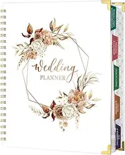 Wedding Planner Book and Organizer for the Bride - Planning With Tabbed Sections, 8.5" x 11", Hardcover, Metal Corner, 5 Inner Pockets, Sticker