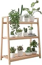 3 Tier Ladder Plant Stand, Wood Plant Stand Indoor Outdoor, Multifunctional Ladder Planter Storage Shelving Unit for Living Room Bathroom Patio Balcony Garden Office