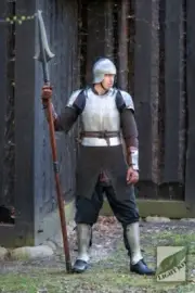 Mercenary Armor Set Medieval Knight Cuirass, Helmet, Pauldrons, Greaves, Bracers