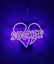 Sucker Heart Neon Lamp Sign 17"x14" Light Bar Beer Wall Decor Artwork Night