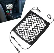Bookeel Pack-1 Car Pet Isolation Net Between Front Seats, 11.4" x 10.2" Double Layer Design Storage Net for Sundries Water Cups, Dog Anti-Collision Protection Barrier, Universal for Cars (Black)