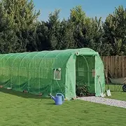 Large Walk in Greenhouse with Roll-up Zipper Door, Outdoor Green House, Greenhouse Tunnel, Portable Gardening Plant Hot House with PE Cover, 600 x 200 x 200 cm