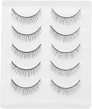 GANAZONO 5 Pairs False Eyelashes Fake Lashes Faux False Lashes Eyelashes Natural Look Makeup False Eyelash Eye Lash Short Wispy Strips Fake Eyelashes Natural Lashes Fluffy Chemical Fiber