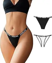 [Avidlove] Womens Sexy Underwear Cotton String Bikini Panties Ladies Low Rise Hipster Sexy High Cut Cheeky Underwear