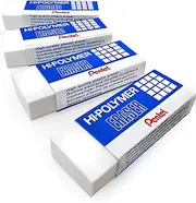 Pentel - Hi-Polymer Jumbo Plastic Erasers - White - Pack of 4