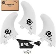 BPS Fiberglass Reinforced Surfboard Fins (3) + FCS Screw Hardware and Wax Comb! Glass Flex Thruster Surf Fin Set (FCS G5 M5 Style) Black - Tri Fin Thruster Set Surfboard fins FCS fins Surfboard