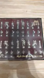 Manopoulos Chess Set Greece Greek Roman Mythology Gold Silver