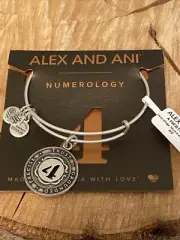NWT Alex and Ani Numerology Number "4" Expandable Bracelet in Rafaelian Silver