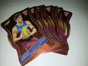 2019 SELECT AFL FOOTY STARS BRISBANE RED DIE CUT COMPLETE TEAM SET of 8 cards